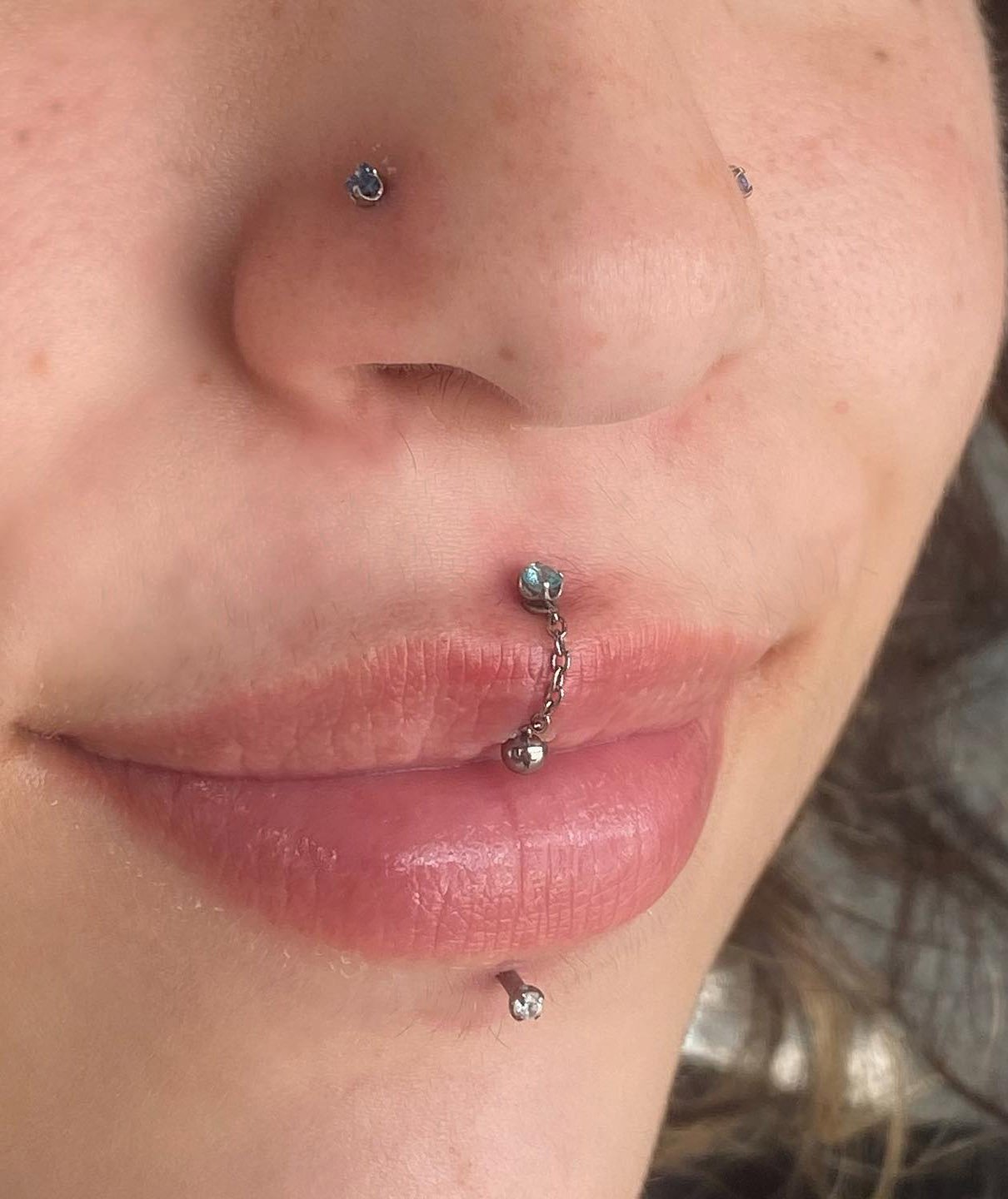 Professional nose and lip piercing at Studio 27 San Marcos TX